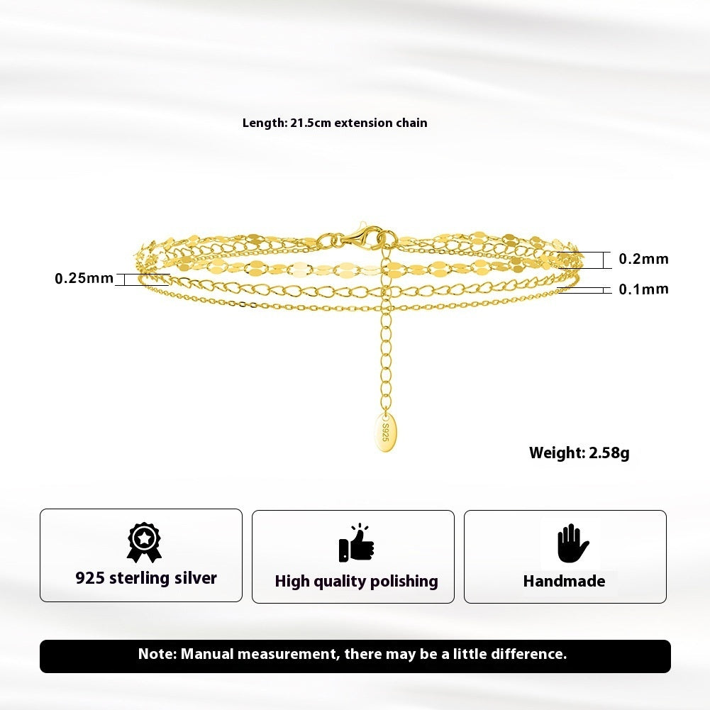 Double-layer Lip Anklet Tassel Multi-layer O-shaped Chain