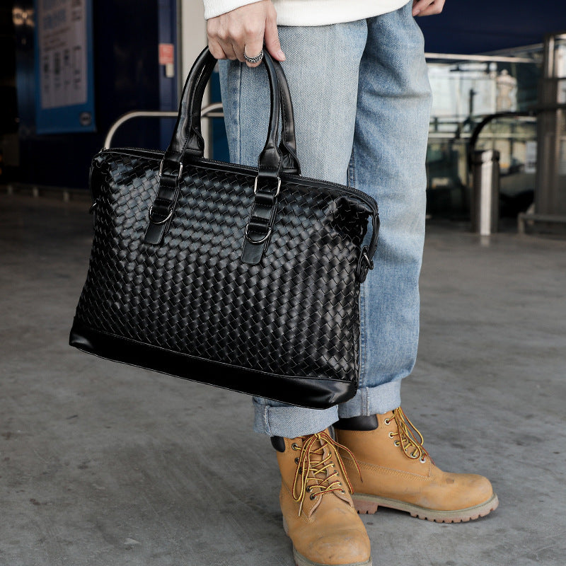 Men's Luxury Hand Woven Large Leather Briefcase