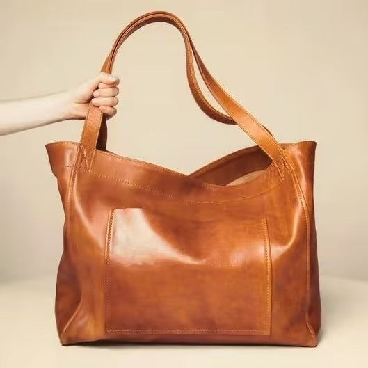 Women's Large Capacity Oil Wax Shoulder Bag