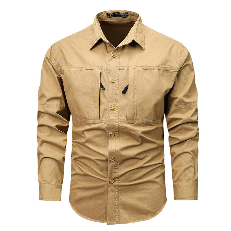 Spring And Autumn Polo Collar Casual Shirt