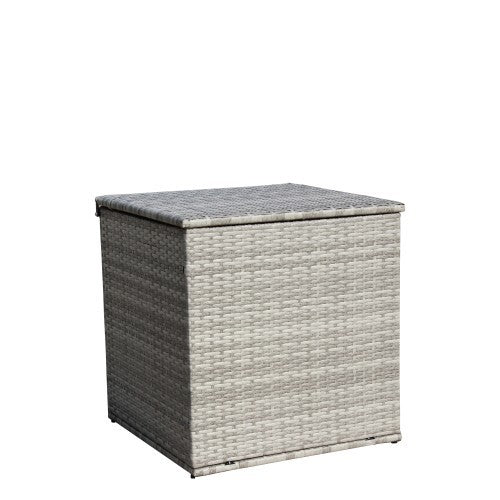 4-Piece Patio Sectional Wicker Rattan Outdoor Furniture Sofa Set with Storage Box – Grey | Infinity Bazaar