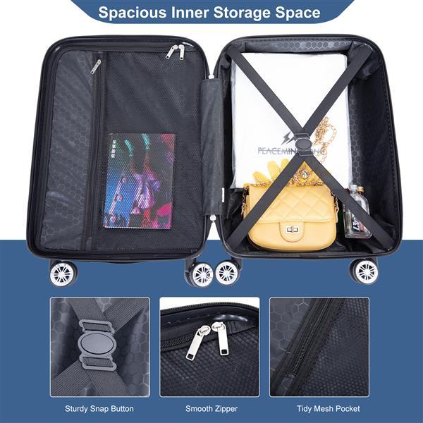 2-Piece Lightweight ABS Luggage Set – 20" Carry-On Suitcase & 14" Cosmetic Travel Case | Infinity Bazaar