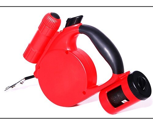4.5m LED Retractable Dog Leash with Trash Bag Dispenser & Flashlight – Telescopic Flat Rope, 40kg Tension | Infinity Bazaar