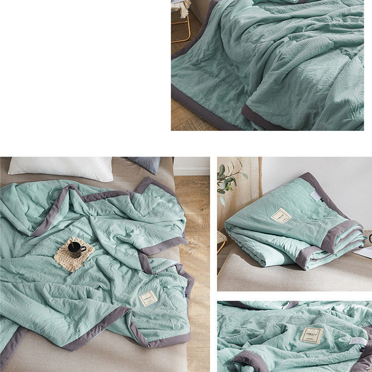 Pure Color Washed Cotton Air Conditioner Double