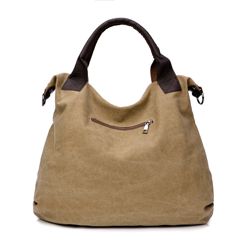 Retro Handbag with Crossbody Strap made with Canvas
