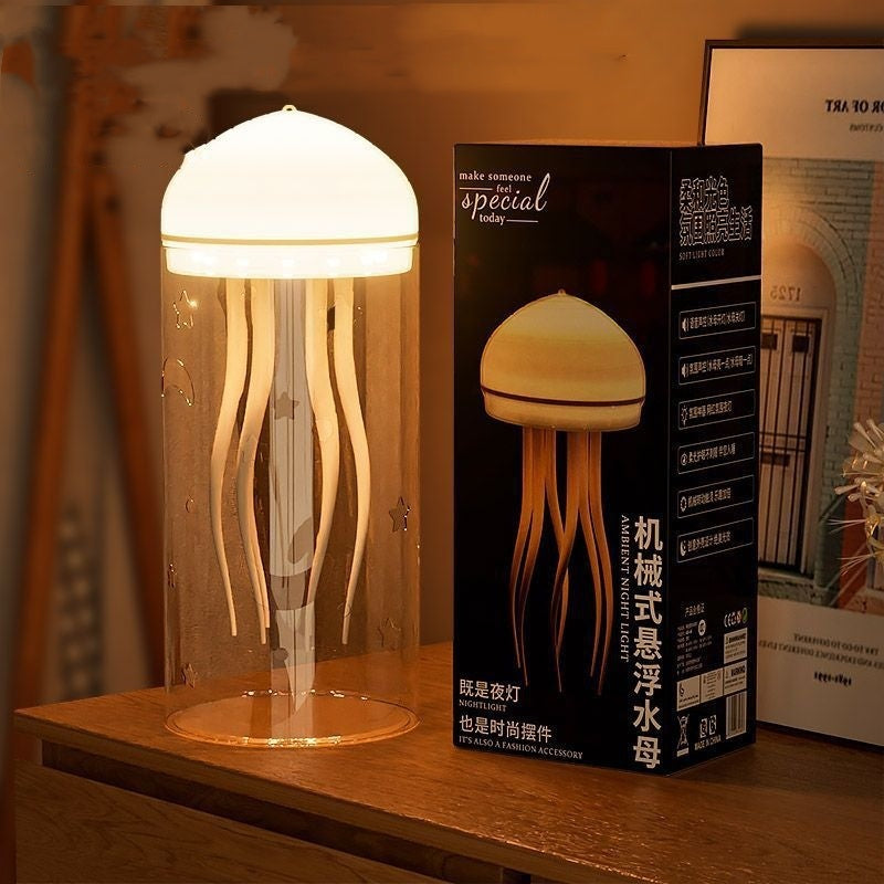 3D Creative Floating Jellyfish Night Lamp – Voice-Controlled LED Ambience Light with Handle Stick Option | Infinity Bazaar