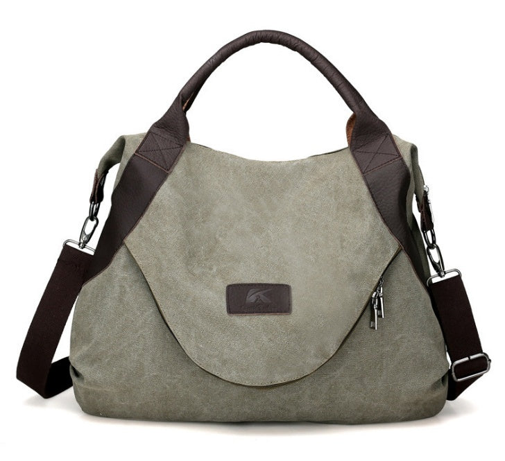 Retro Handbag with Crossbody Strap made with Canvas