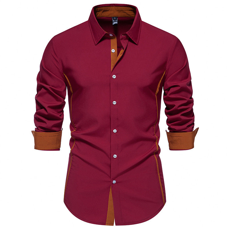 Contrast Color Casual Colour Button Up shirts
