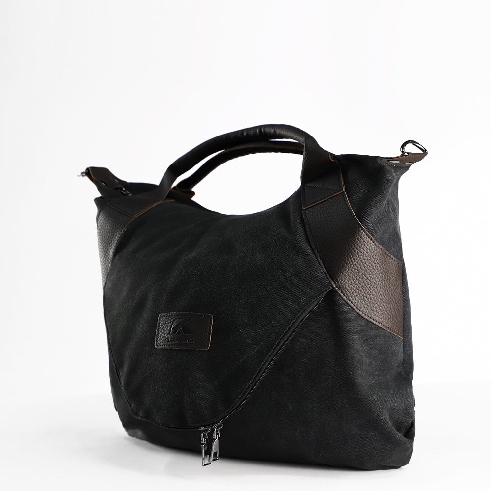 Retro Handbag with Crossbody Strap made with Canvas