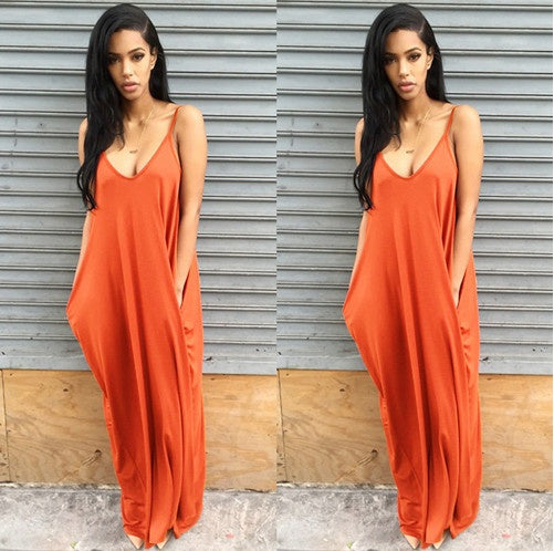Women’s Plus Size Long Summer Pleated V-Neck Dress | Infinity Bazaar