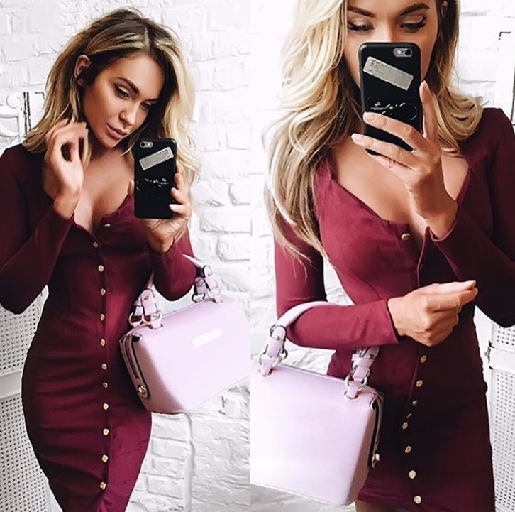 Women’s Spring Long Sleeve Slim Fit Cocktail Pencil Dress | Infinity Bazaar