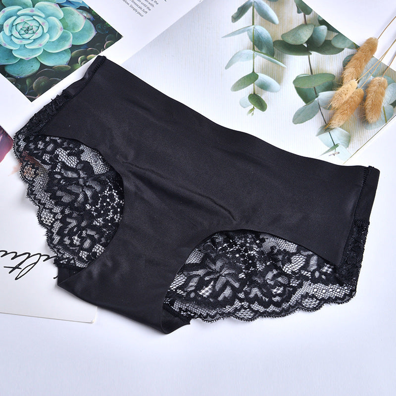 French Rim Free Lace Antibacterial Ice Silk Briefs
