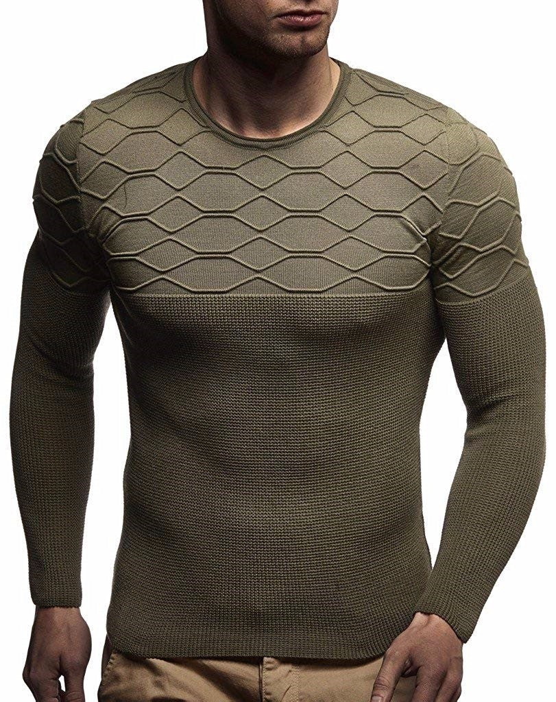 Men's Round Neck Pullover Long Sleeve Sweater