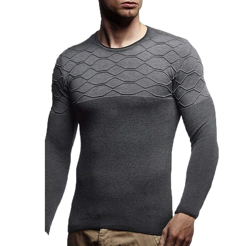 Men's Round Neck Pullover Long Sleeve Sweater