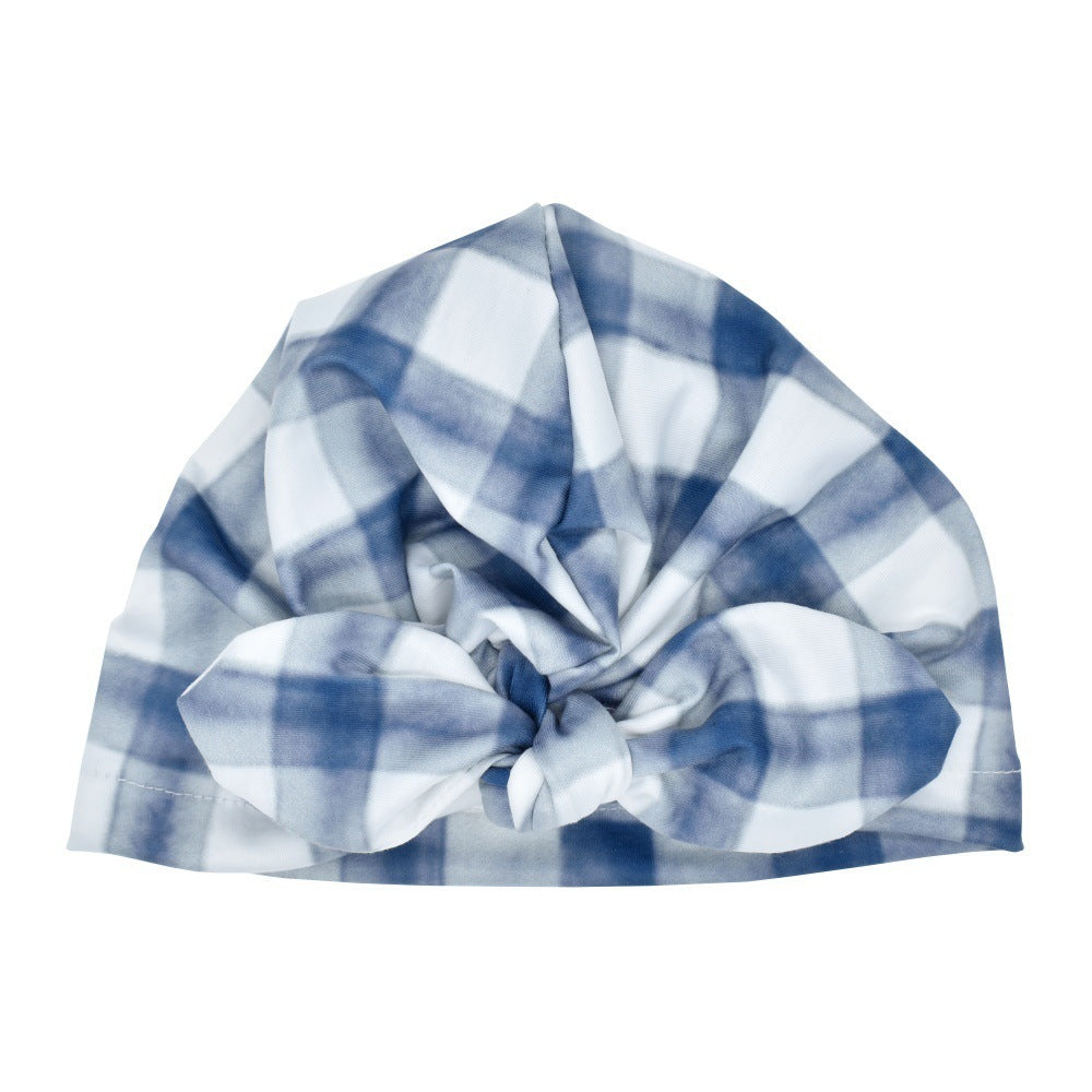 Children Knot Baby Hat Printed Rabbit Ear Cap