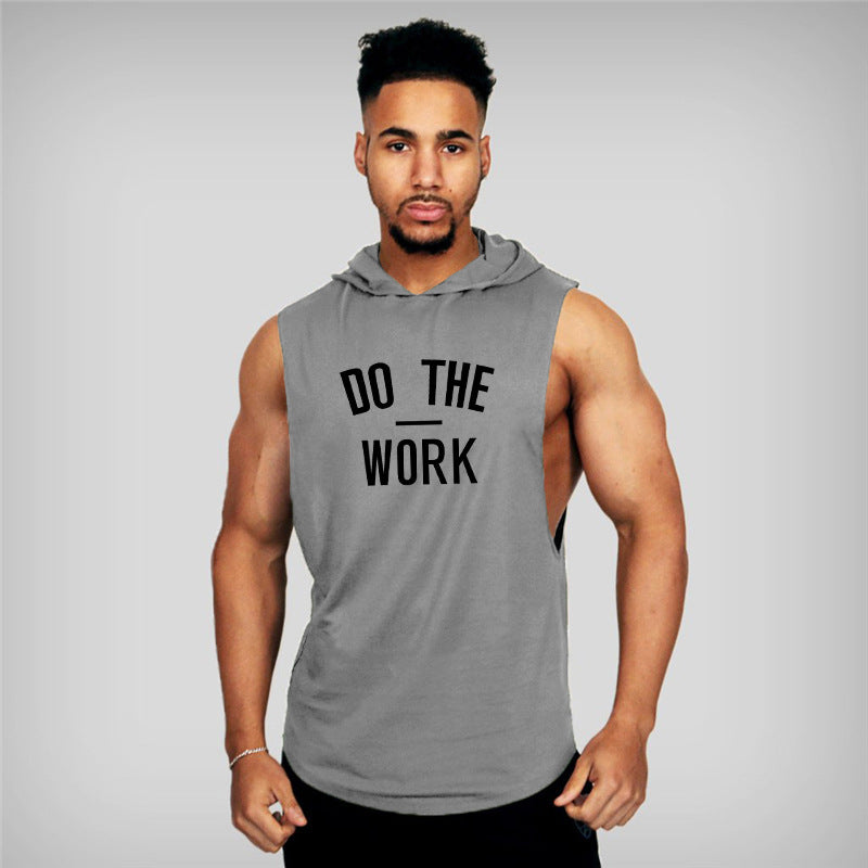 Men's Fitness Vest Sports Hooded Vest