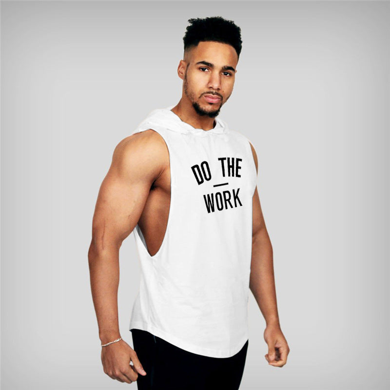 Men's Fitness Vest Sports Hooded Vest