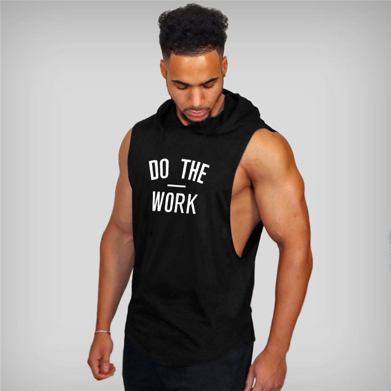 Men's Fitness Vest Sports Hooded Vest