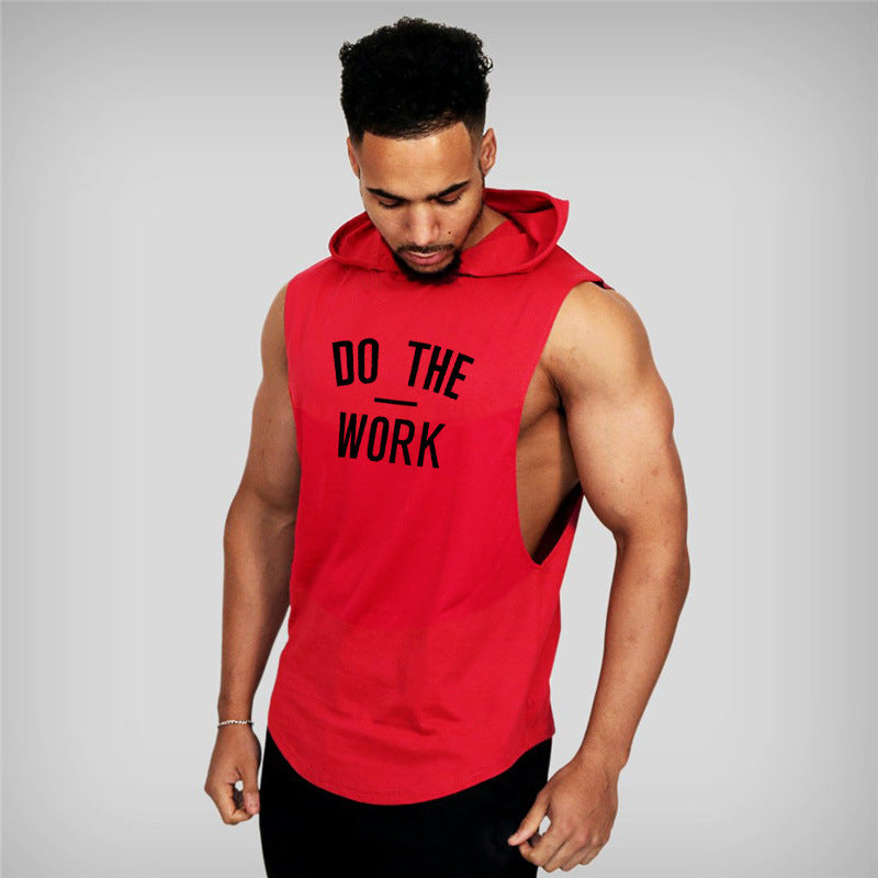 Men's Fitness Vest Sports Hooded Vest