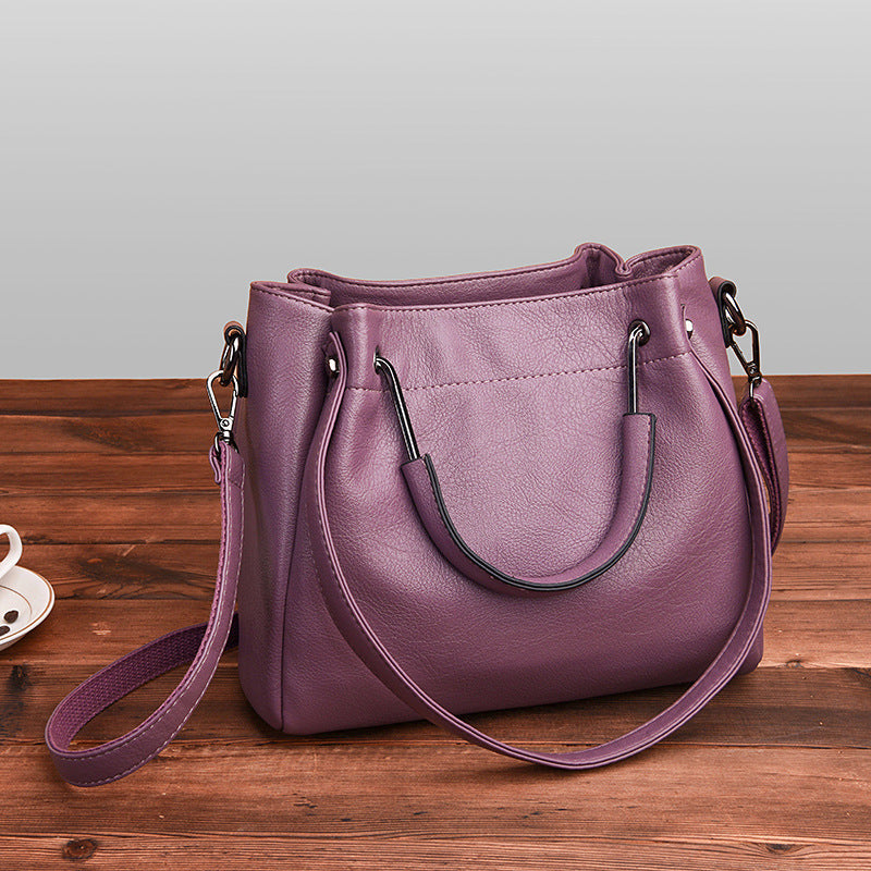 Korean Style Women's Soft Synthetic Leather Bucket Handbags