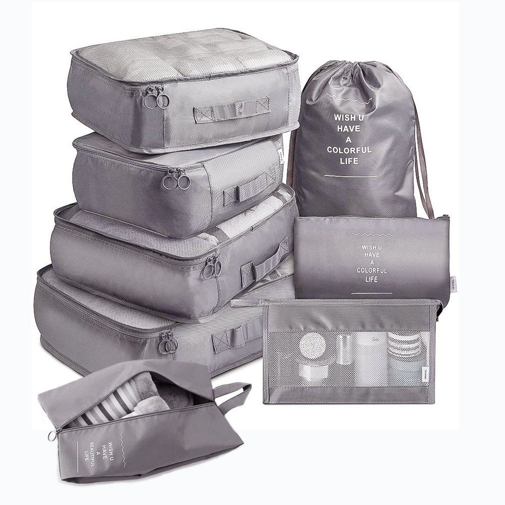 8-Piece Travel Packing Cubes Luggage Organizer Set – Waterproof Storage Bags for Clothes, Shoes, Underwear & Toiletries | Infinity Bazaar