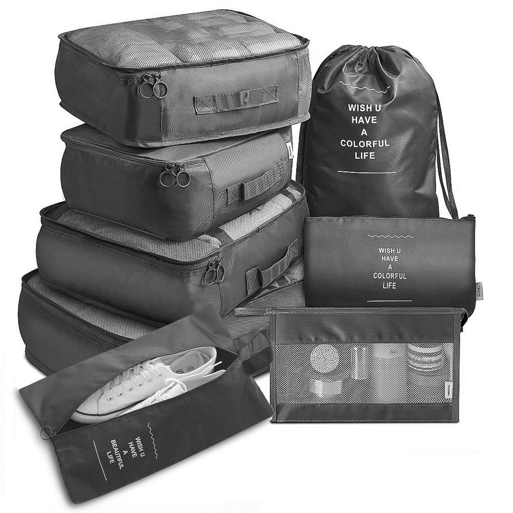 8-Piece Travel Packing Cubes Luggage Organizer Set – Waterproof Storage Bags for Clothes, Shoes, Underwear & Toiletries | Infinity Bazaar