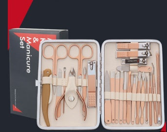 25-Piece Professional Nail Clipper & Grooming Set – Stainless Steel Manicure Pedicure Kit with Case | Infinity Bazaar