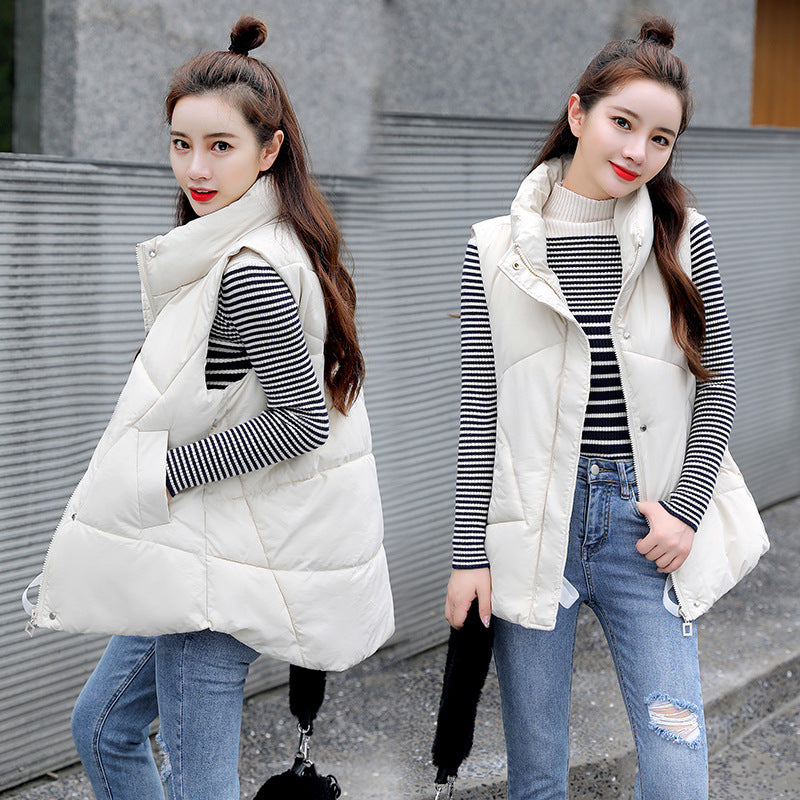 Women's Short Down Padded Cotton Vest