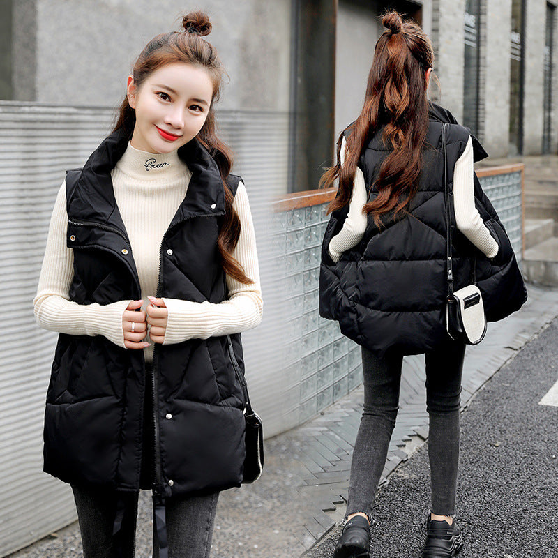 Women's Short Down Padded Cotton Vest