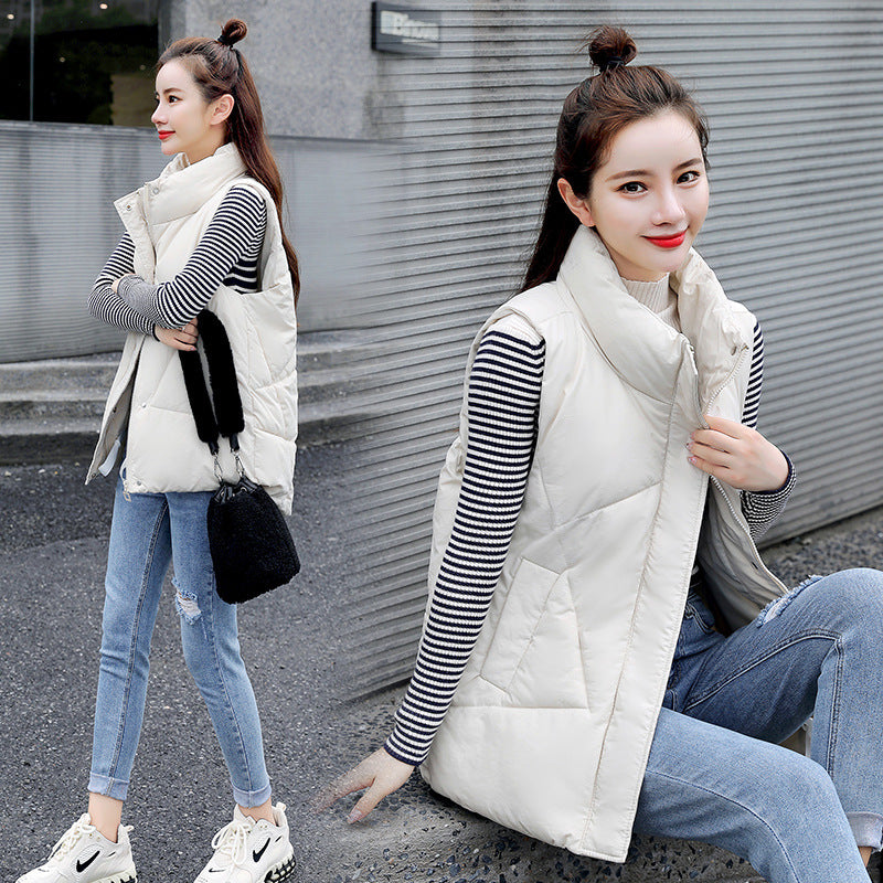 Women's Short Down Padded Cotton Vest
