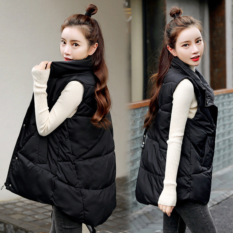 Women's Short Down Padded Cotton Vest
