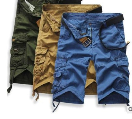 Men's Washed Cotton Cargo Casual Shorts