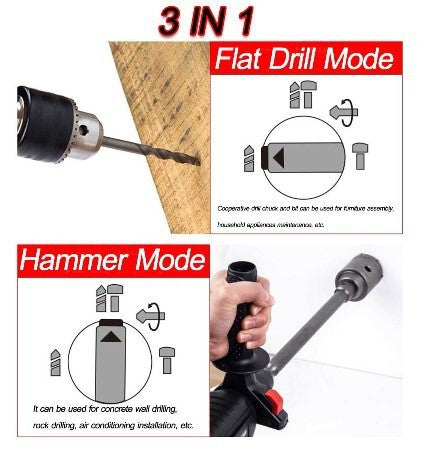 3-in-1 Electric Brushless Cordless Hammer Drill with Ergonomic Grip & Variable Speed | Electric Drill for Concrete, Wood & Metal | Infinity Bazaar