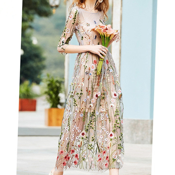Women’s Floral Boho Two-Piece Mesh Lace Dress | Infinity Bazaar