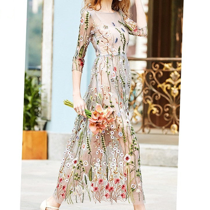 Women’s Floral Boho Two-Piece Mesh Lace Dress | Infinity Bazaar