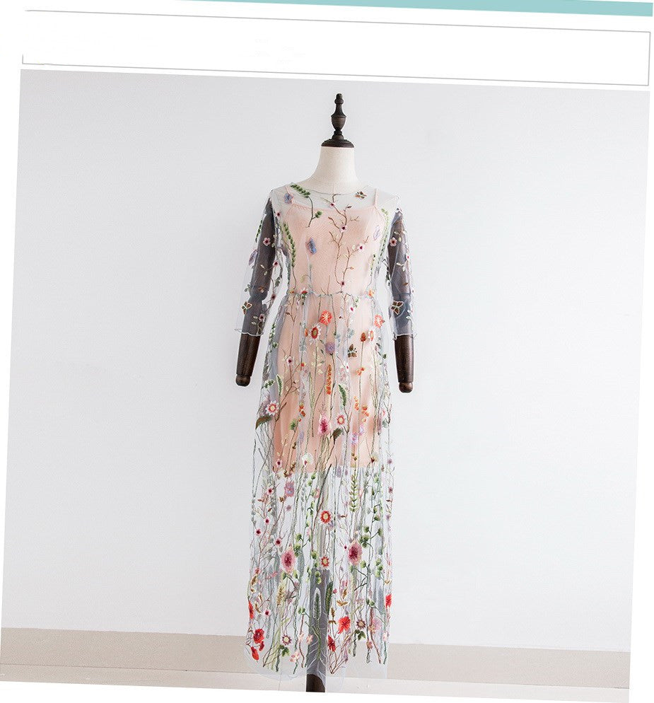 Women’s Floral Boho Two-Piece Mesh Lace Dress | Infinity Bazaar