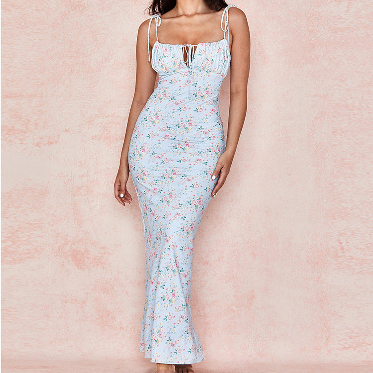 Women’s Summer Floral Print Puff Sleeve Long Party Dress | Infinity Bazaar