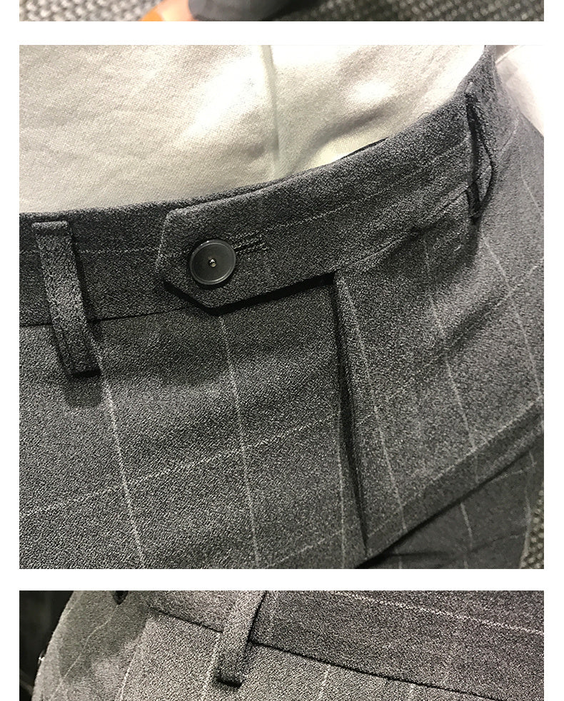 Spring Plaid Casual Suit Pants