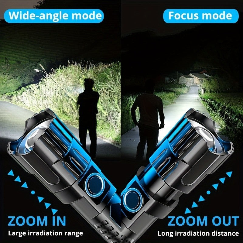 Outdoor & Household & Camping - Usb Rechargeable Zoom Led Power Torch