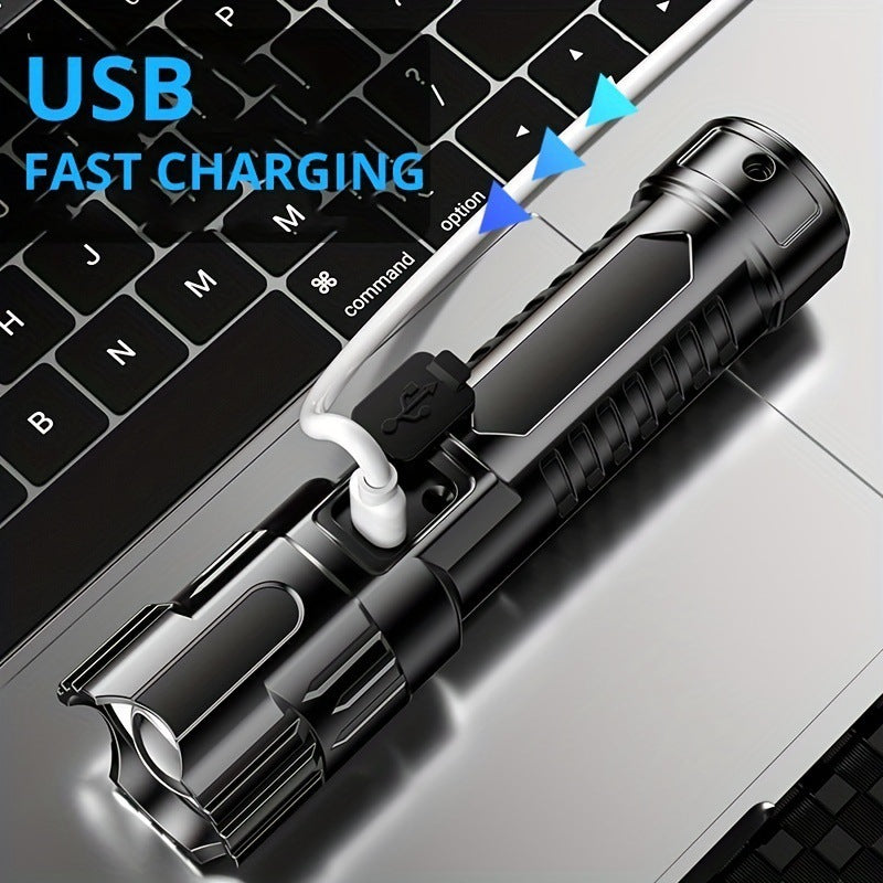 Outdoor & Household & Camping - Usb Rechargeable Zoom Led Power Torch