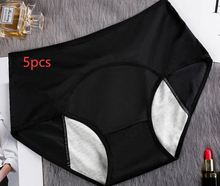 5-Pack Women’s Leak-Proof Menstrual Underwear – Seamless, Mid-Rise Period Panties with High Absorbency | Infinity Bazaar