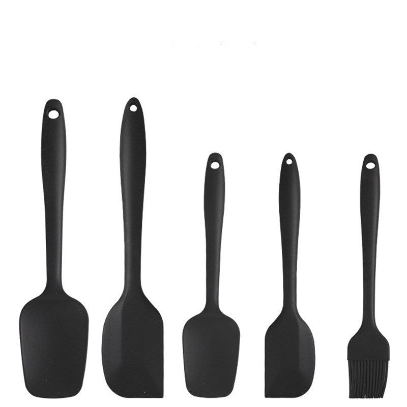 5-Piece Silicone Spatula Set – Heat-Resistant Baking Tools with Oil Brush, Nonstick & Flexible | Black Gift Box | Infinity Bazaar