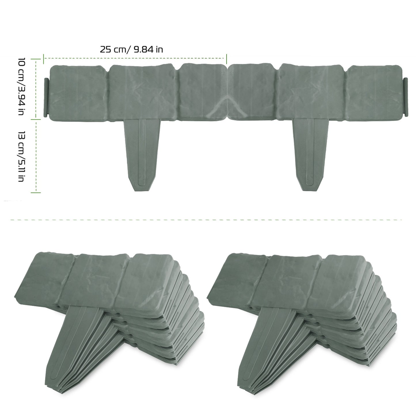 20-Piece Plastic Lawn Edging Kit – 16ft Weather-Resistant Garden Border with Cobbled Stone Look | Infinity Bazaar