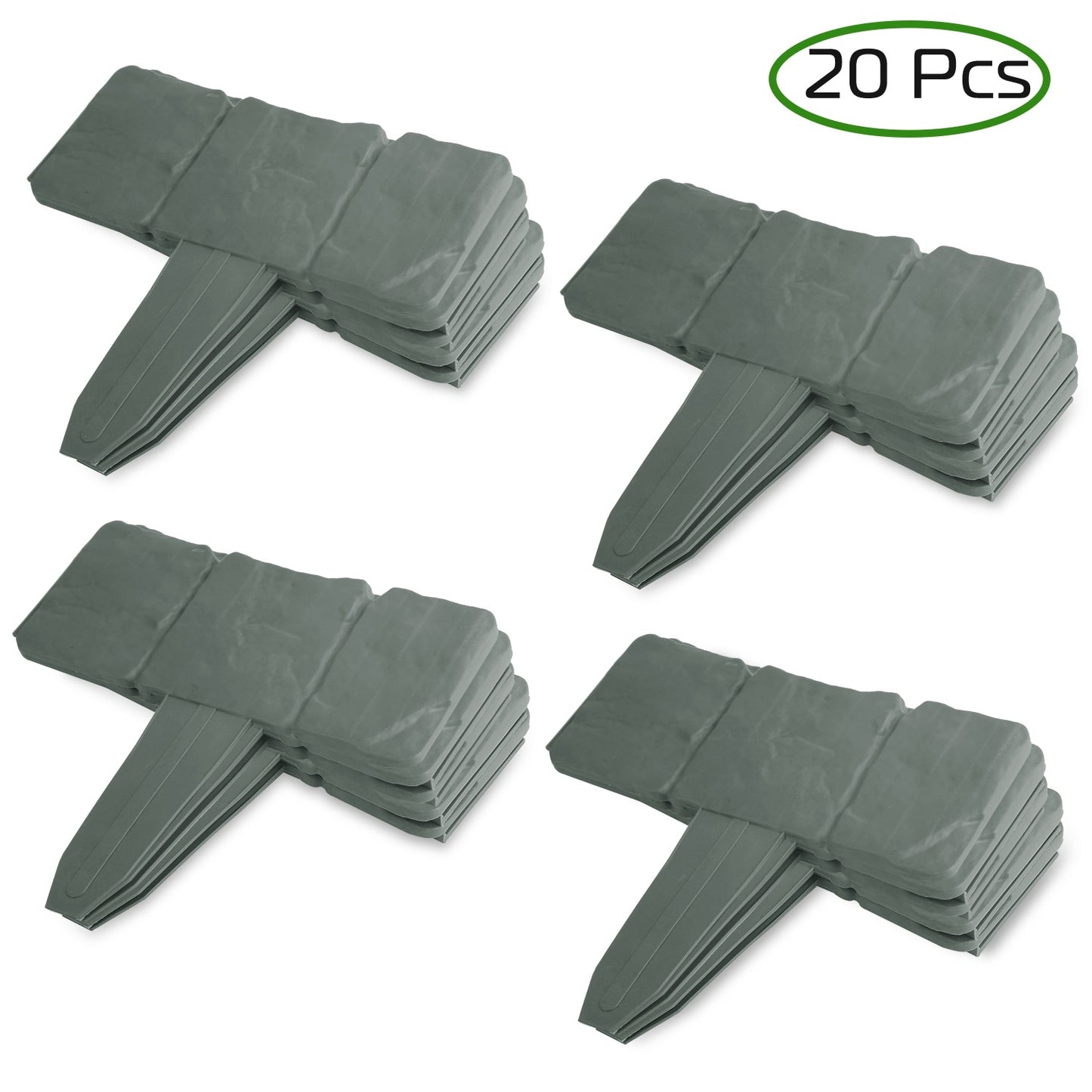 20-Piece Plastic Lawn Edging Kit – 16ft Weather-Resistant Garden Border with Cobbled Stone Look | Infinity Bazaar