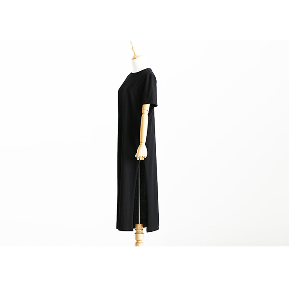 Women’s Casual Long Black Cotton Dress | Infinity Bazaar