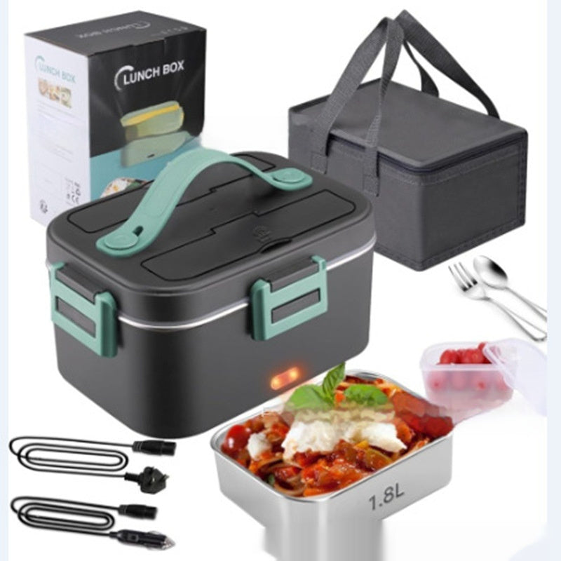 75W Electric Lunch Box Portable Food Warmer – No Water Injection, Removable Stainless Steel Liner, for Home & Car Use | Infinity Bazaar
