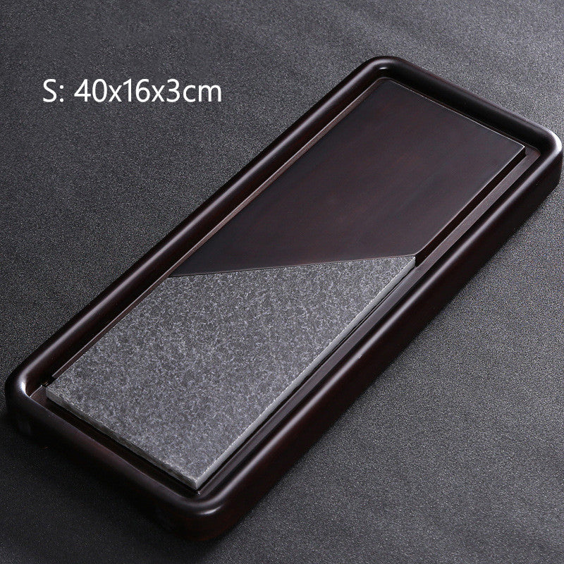 Bamboo Rectangular Heavy Bamboo Ebony Stone Japanese Tea Tray
