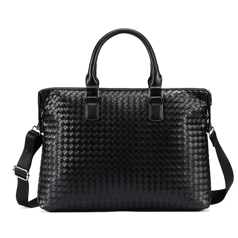 Men's Luxury Hand Woven Large Leather Briefcase