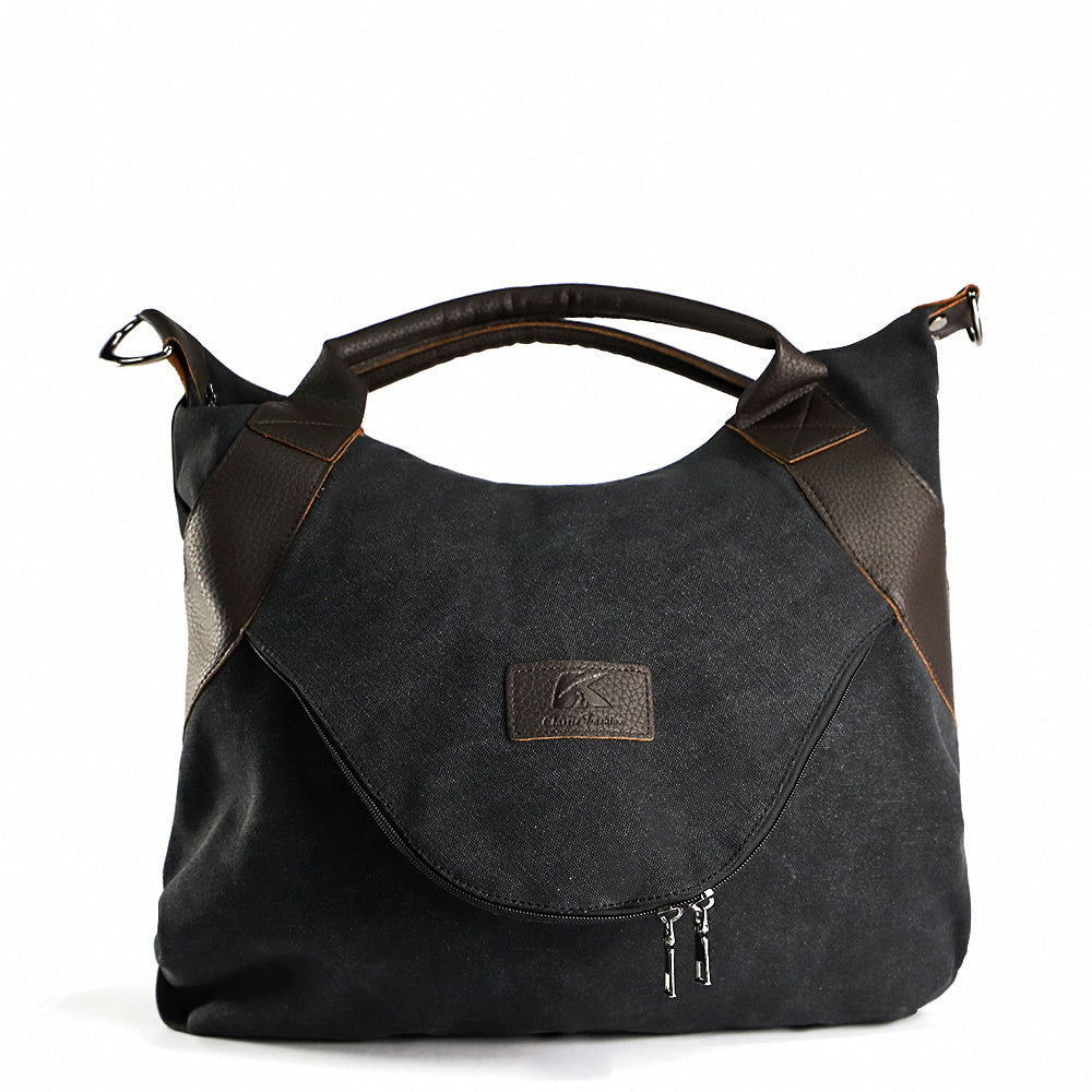 Retro Handbag with Crossbody Strap made with Canvas