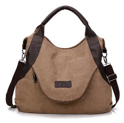 Retro Handbag with Crossbody Strap made with Canvas